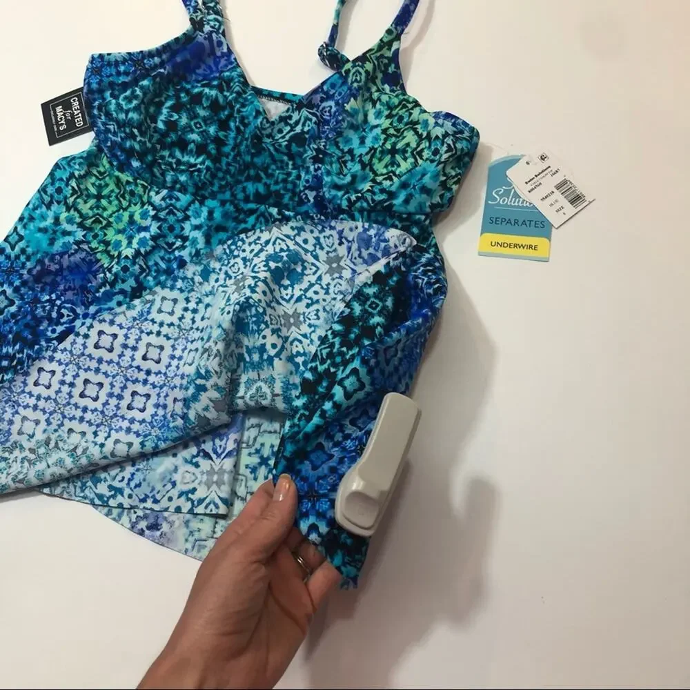 SWIM SOLUTIONS UNDERWIRE V-NECK TANKINI SWIM TOP
